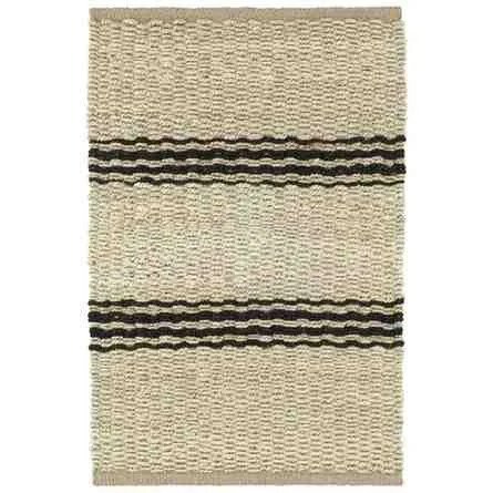 Jute Ticking Black Woven Jute Rug
